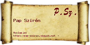 Pap Szirén névjegykártya